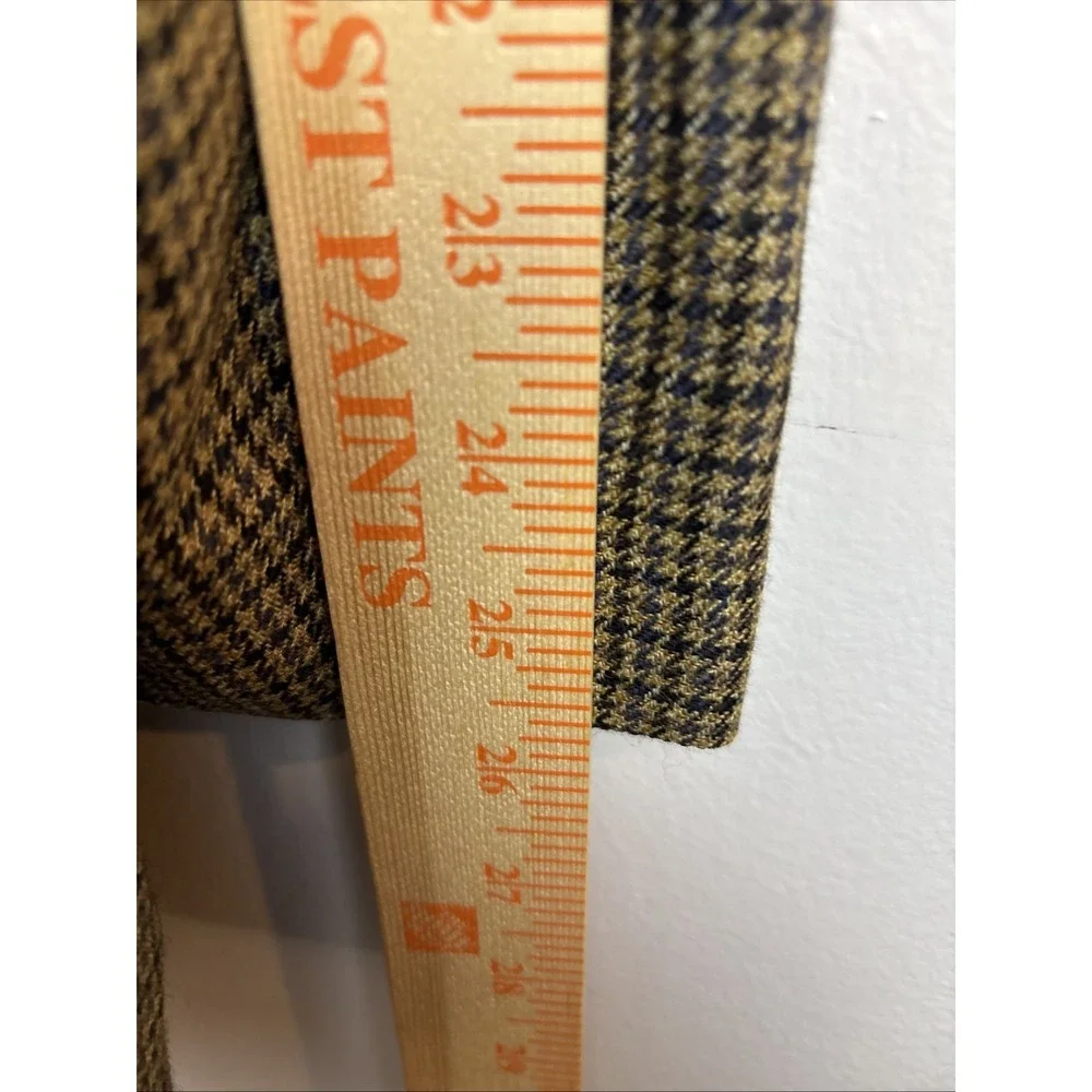 Vintage Chaps‎ Ralph Lauren Houndstooth Pure Wool Blazer Mens 46 T Brown